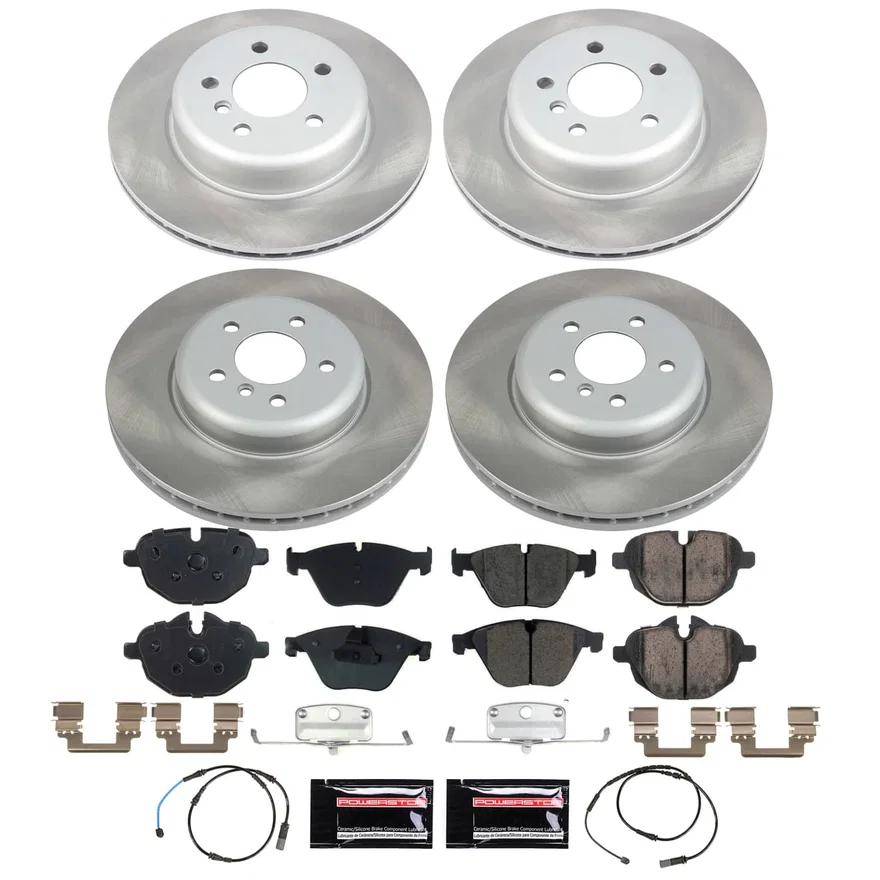 Front and Rear SEMI-COATED ROTOR KIT for BMW 535i xDrive