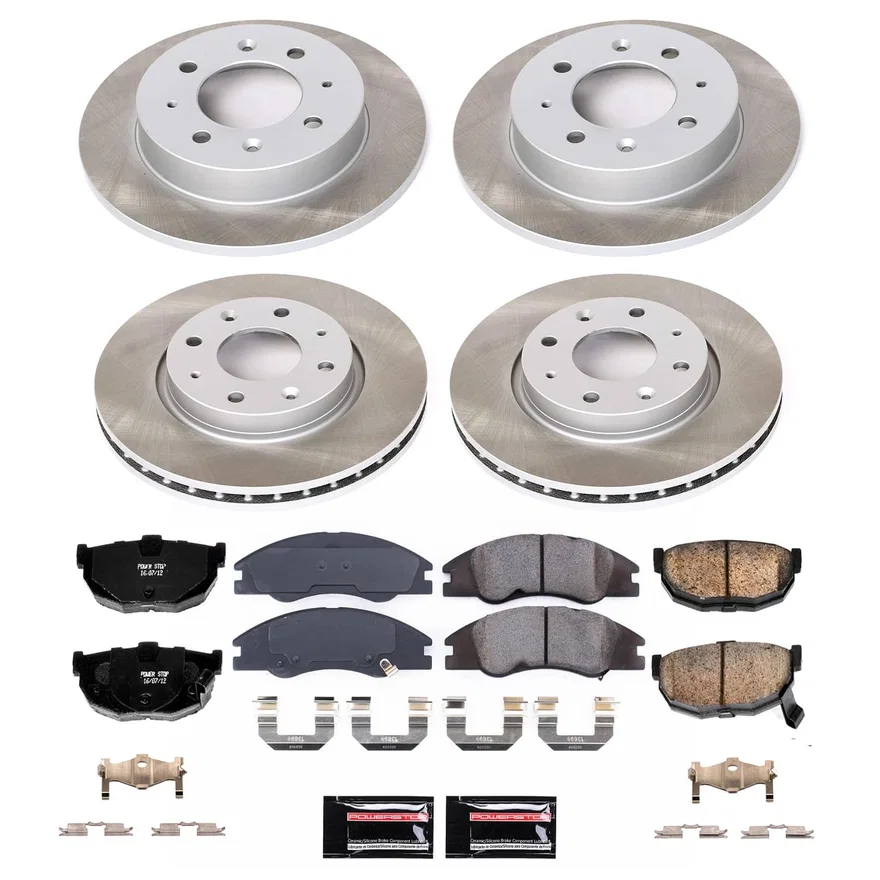 Front and Rear SEMI-COATED ROTOR KIT for Kia