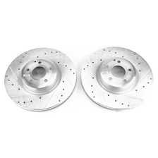 Front DRILLEDSLOTTED ROTOR PAIR for Mercedes-Benz image 2