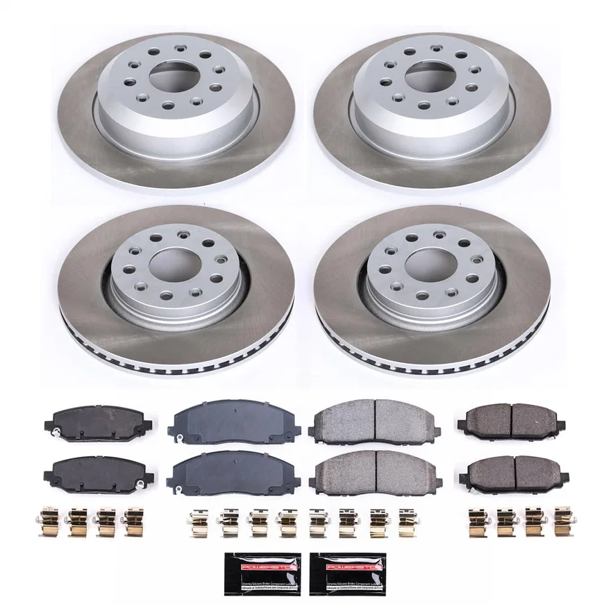 Front and Rear SEMI-COATED ROTOR KIT for Jeep Wrangler