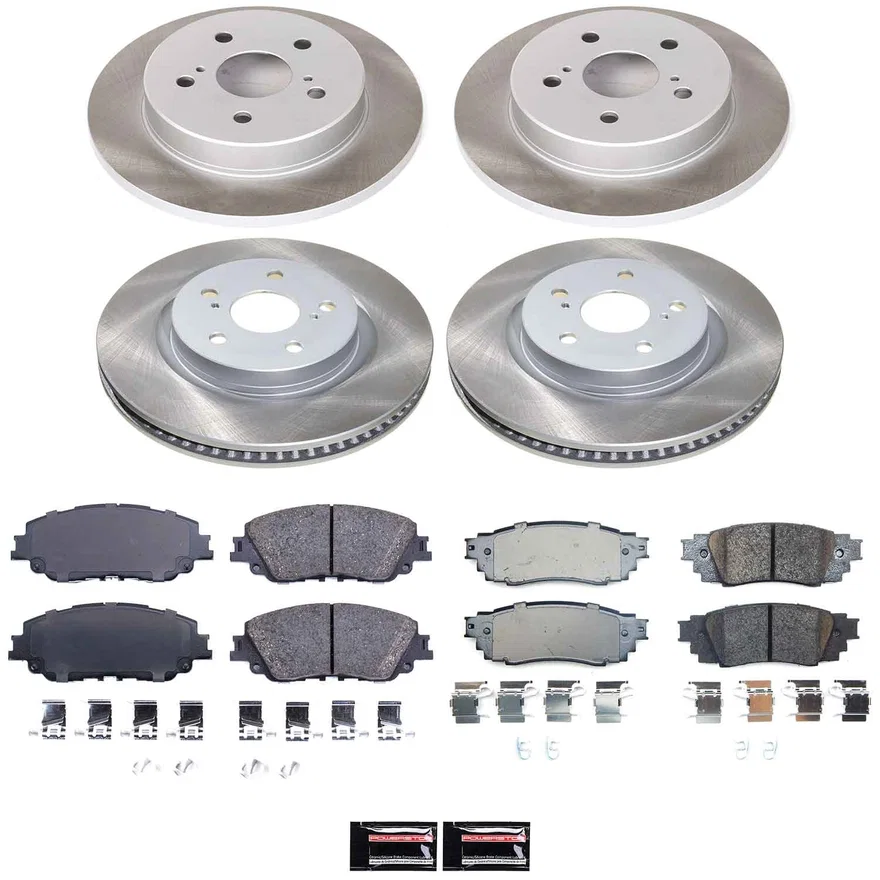 Front and Rear SEMI-COATED ROTOR KIT for Toyota