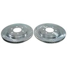 Rear DRILLEDSLOTTED ROTOR PAIR for Ford F-150 image 1
