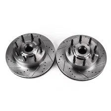 Front DRILLEDSLOTTED ROTOR PAIR for Ford image 2
