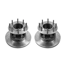 Front DRILLEDSLOTTED ROTOR PAIR for Ford image 2