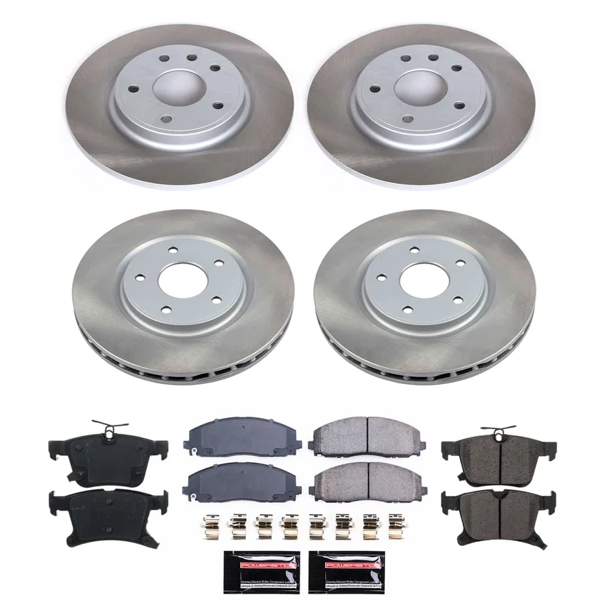 Front and Rear SEMI-COATED ROTOR KIT for Chrysler