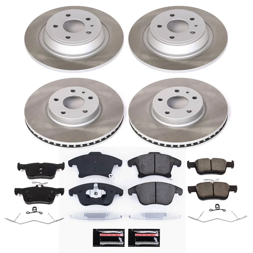 Front and Rear SEMI-COATED ROTOR KIT for Ford Fusion