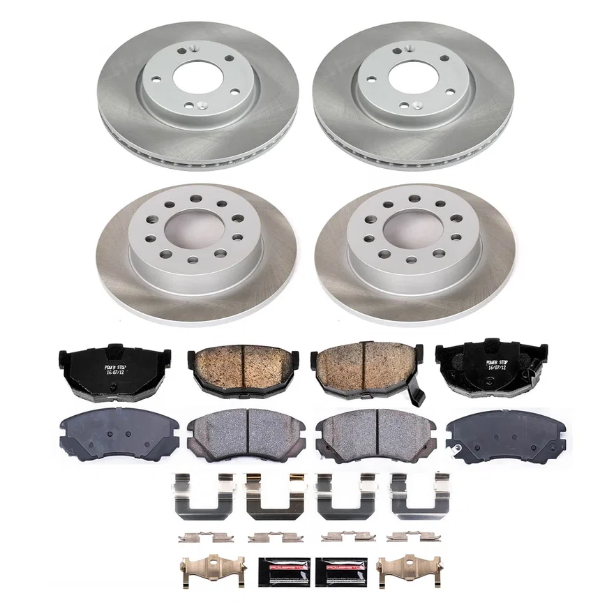 Front and Rear SEMI-COATED ROTOR KIT for Hyundai Tiburon