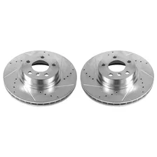 Front DRILLEDSLOTTED ROTOR PAIR for BMW image 2