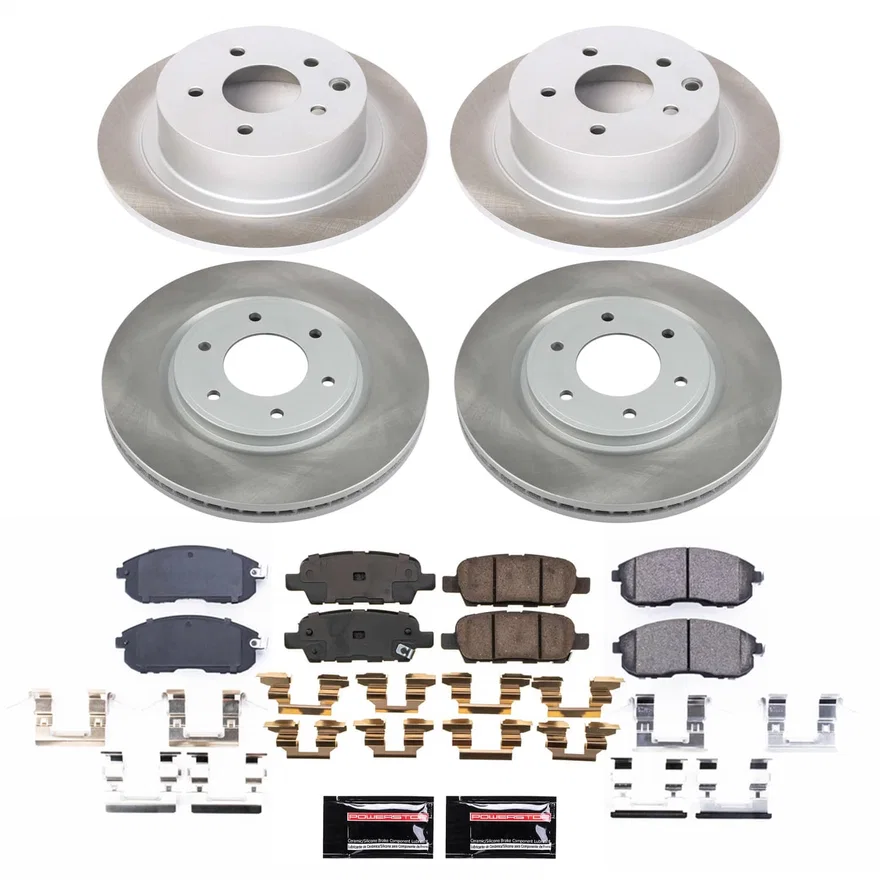 Front and Rear SEMI-COATED ROTOR KIT for Nissan Altima