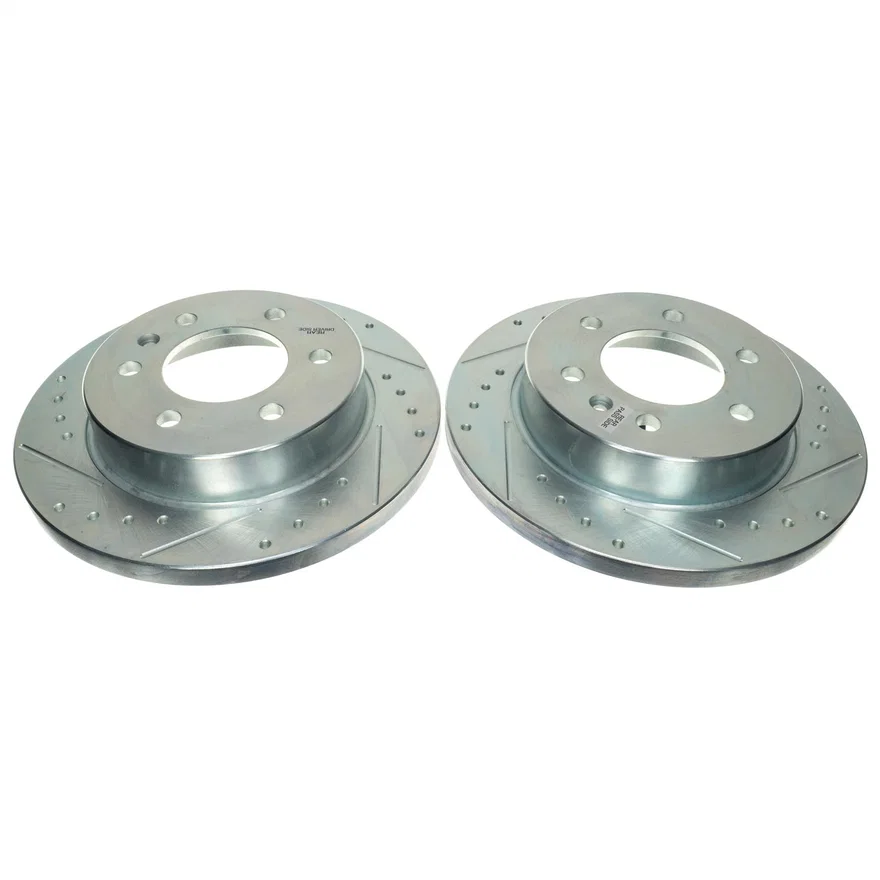 Rear DRILLEDSLOTTED ROTOR PAIR