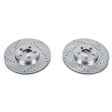 Front DRILLEDSLOTTED ROTOR PAIR for Jaguar image 2