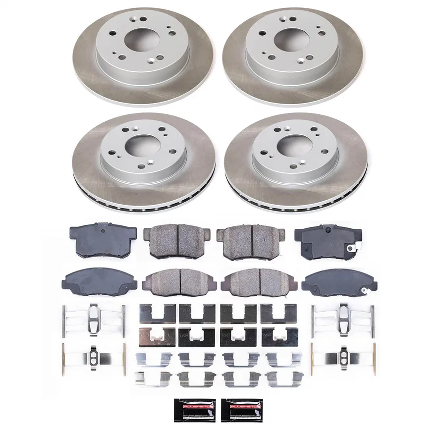 Front and Rear SEMI-COATED ROTOR KIT for Honda Civic