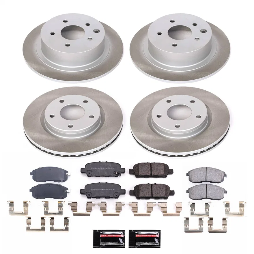 Front and Rear SEMI-COATED ROTOR KIT for Nissan Sentra