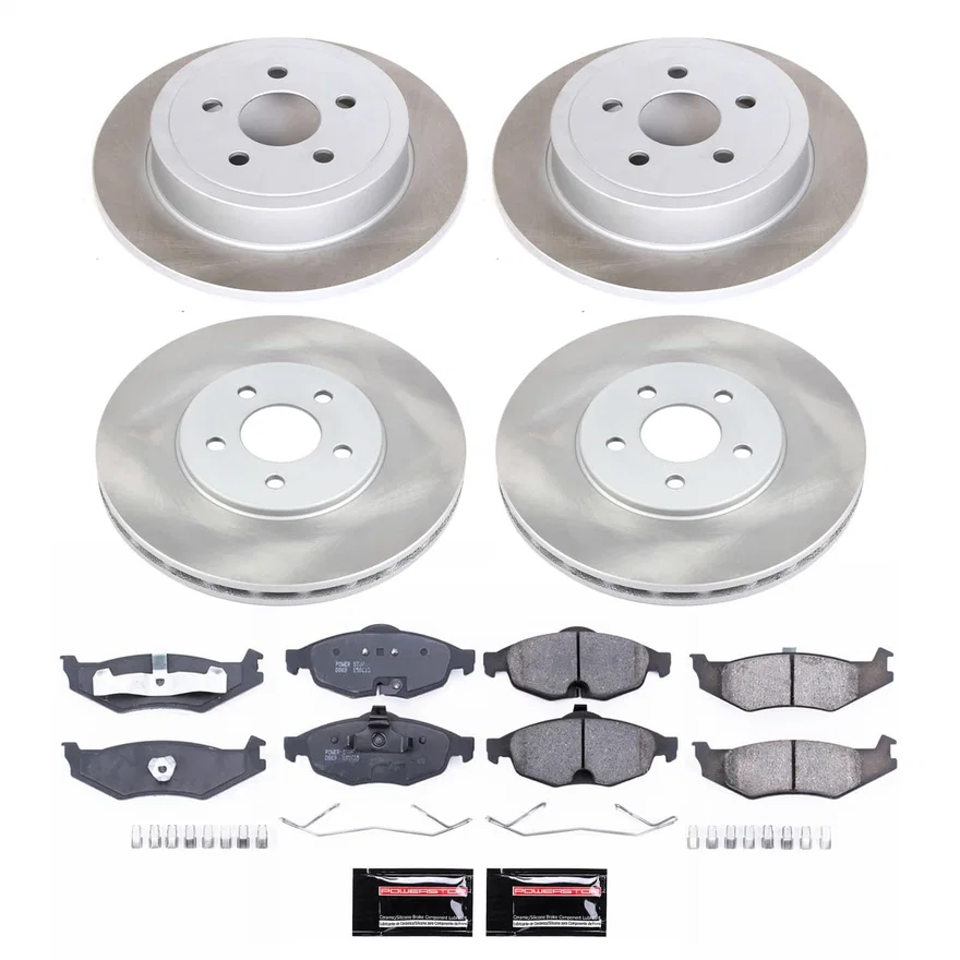 Front and Rear SEMI-COATED ROTOR KIT for Dodge Stratus