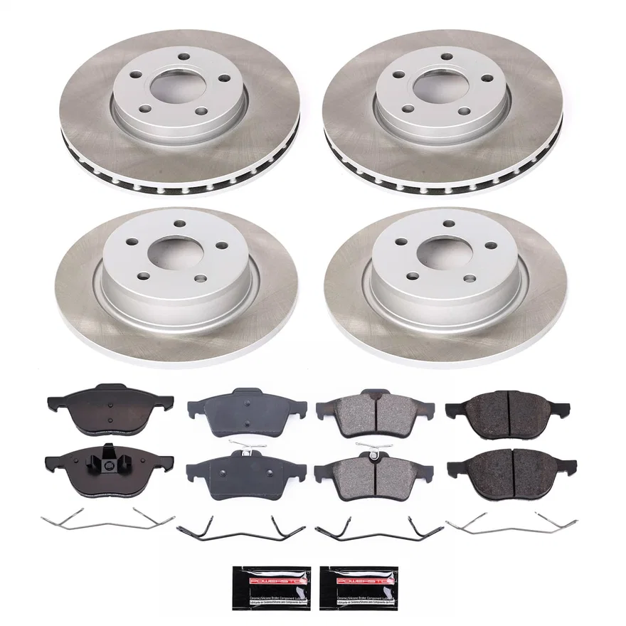Front and Rear SEMI-COATED ROTOR KIT for Ford C-Max
