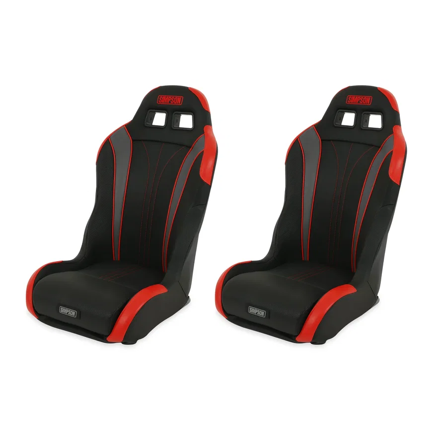 Racing Vortex II Off-Road Suspension Seats Black/Red PAIR