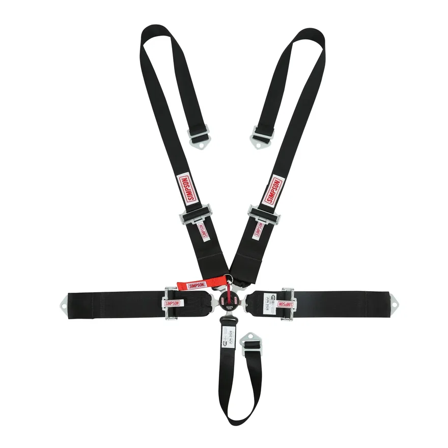 Racing LCL 55" Lap Bolt-In 5-Point Pull-Down Harness Black