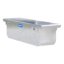 Bright Aluminum 72" Deep Angled Crossover Truck Tool Box with Low Profile image 4