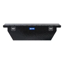 Gloss Black Aluminum 69" Deep Angled Secure Lock Truck Tool Box with Low Profile image 2