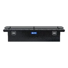 Gloss Black Aluminum 72" Secure Lock Crossover Truck Tool Box, Low Profile, Rail image 2