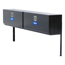 Gloss Black Aluminum 90" Double-Door Topside Truck Tool Box image 1