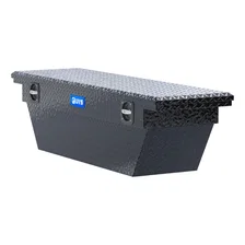 Gloss Black Aluminum 69" Deep Angled Secure Lock Truck Tool Box with Low Profile image 4