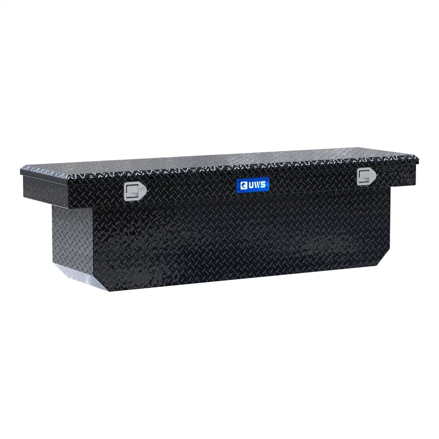 Gloss Black Aluminum 72" Deep Angled Crossover Truck Tool Box