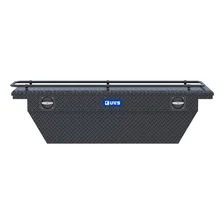 Matte Black Aluminum 69" Deep Angled Secure Lock Tool Box, Low Profile, Rail image 2