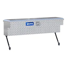 Bright Aluminum 48" Truck Side Tool Box with Space-Saving Legs image 4