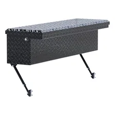 Gloss Black Aluminum 48" Truck Side Tool Box with Low Profile, Space-Saving Legs image 3