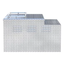Bright Aluminum 48" x 48" Double-Door Dog Box with Full Enclosure & Storage image 5