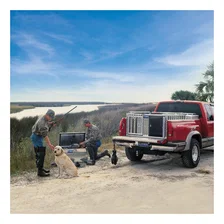 Bright Aluminum 48" x 48" Double-Door Dog Box with Full Enclosure & Storage image 9