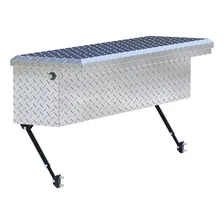 Bright Aluminum 48" Truck Side Tool Box with Low Profile, Space-Saving Legs image 3