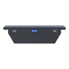 Matte Black Aluminum 69" Deep Angled Secure Lock Truck Tool Box with Low Profile image 2