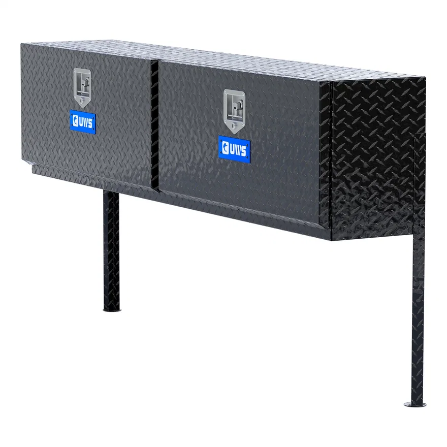 Gloss Black Aluminum 72" Double-Door Topside Truck Tool Box (Heavy Packaging)
