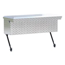 Bright Aluminum 36" Truck Side Tool Box with Low Profile, Space-Saving Legs image 4