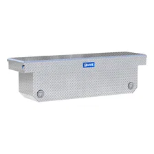 Bright Aluminum 72in. Deep Angled Push Button Crossover Truck Tool Box image 1