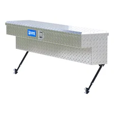 Bright Aluminum 60" Truck Side Tool Box with Space-Saving Legs image 1
