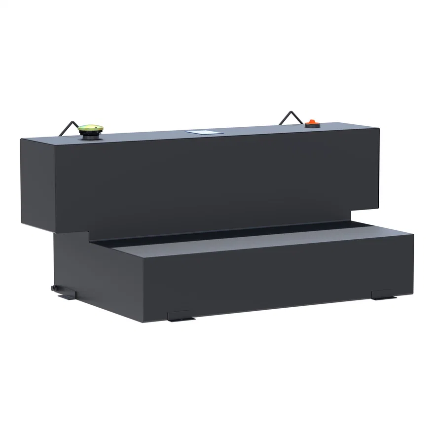 Matte Black Hammerhead-Style 100-Gallon L-Shape Steel Transfer Tank