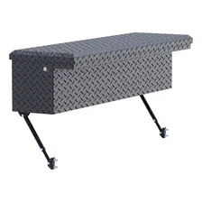 Matte Black Aluminum 48" Truck Side Tool Box with Low Profile, Space-Saving Legs image 3