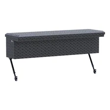 Matte Black Aluminum 48" Truck Side Tool Box with Low Profile, Space-Saving Legs image 4