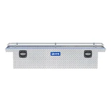 Bright Aluminum 69" Secure Lock Crossover Truck Tool Box with Low Profile & Rail image 2