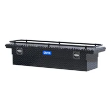 Gloss Black Aluminum 69" Secure Lock Crossover Truck Tool Box, Low Profile, Rail image 3