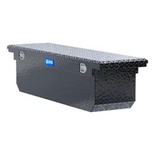 Gloss Black Aluminum 72" Deep Angled Crossover Truck Tool Box with Low Profile image 4