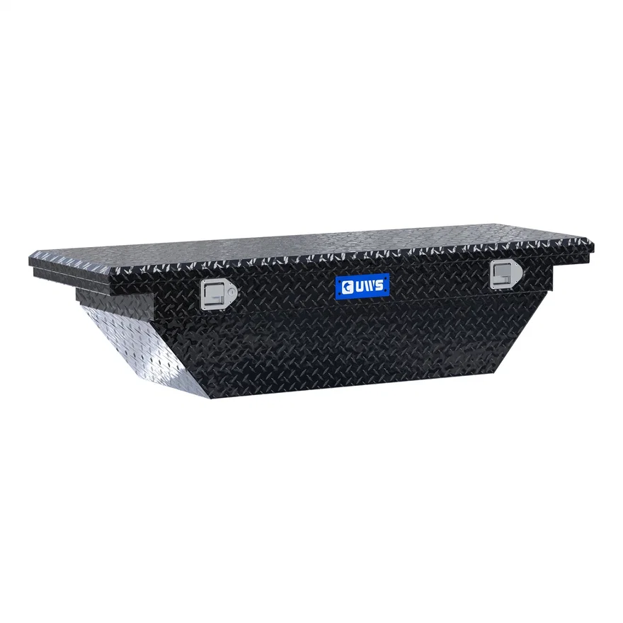 Gloss Black Aluminum 60" Angled Truck Tool Box, Low Profile (LTL Shipping Only)
