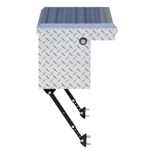 Bright Aluminum 36" Truck Side Tool Box with Low Profile, Space-Saving Legs image 2