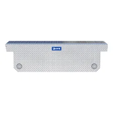 Bright Aluminum 72in. Deep Angled Push Button Crossover Truck Tool Box image 2