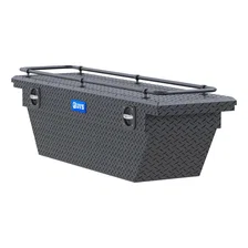 Matte Black Aluminum 69" Deep Angled Secure Lock Tool Box, Low Profile, Rail image 4