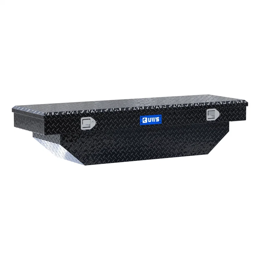 Gloss Black Aluminum 63" Angled Crossover Truck Tool Box (Heavy Packaging)
