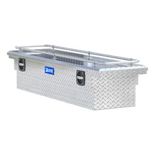 Bright Aluminum 69" Secure Lock Crossover Truck Tool Box with Low Profile & Rail image 4